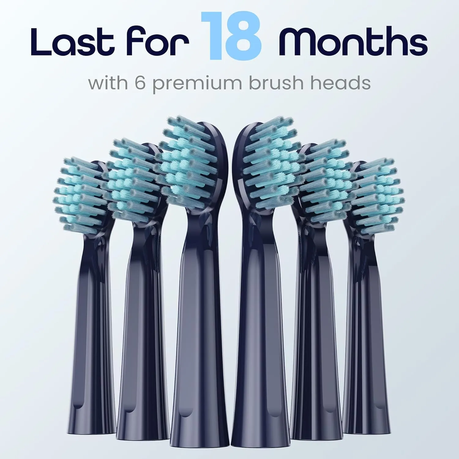 7AM2M Sonic Electric Toothbrush for Adults High Power Rechargeable Toothbrushes with 6 Brush Heads,5 Adjustable Modes, Built-in 2-Minute Smart Timer,3 Hours Fast Charge for 45Days (Navy)