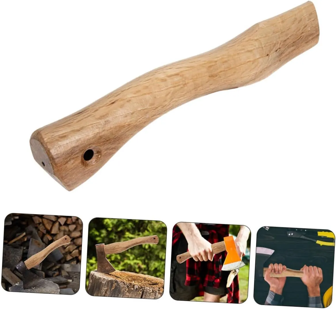 8 Pcs Wooden Ax Handle Axe Replace Handle Axe Handle for Replacement Axe Handle Replacements Fitting for Axe Wooden Replacement Handle Wooden Handle for Axe Wood Grip for Axe