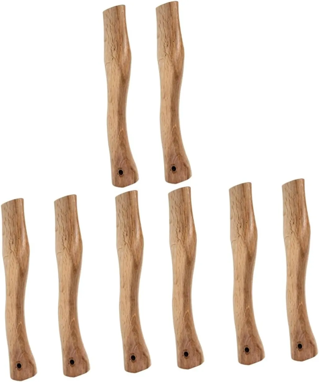 8 Pcs Wooden Ax Handle Axe Replace Handle Axe Handle for Replacement Axe Handle Replacements Fitting for Axe Wooden Replacement Handle Wooden Handle for Axe Wood Grip for Axe