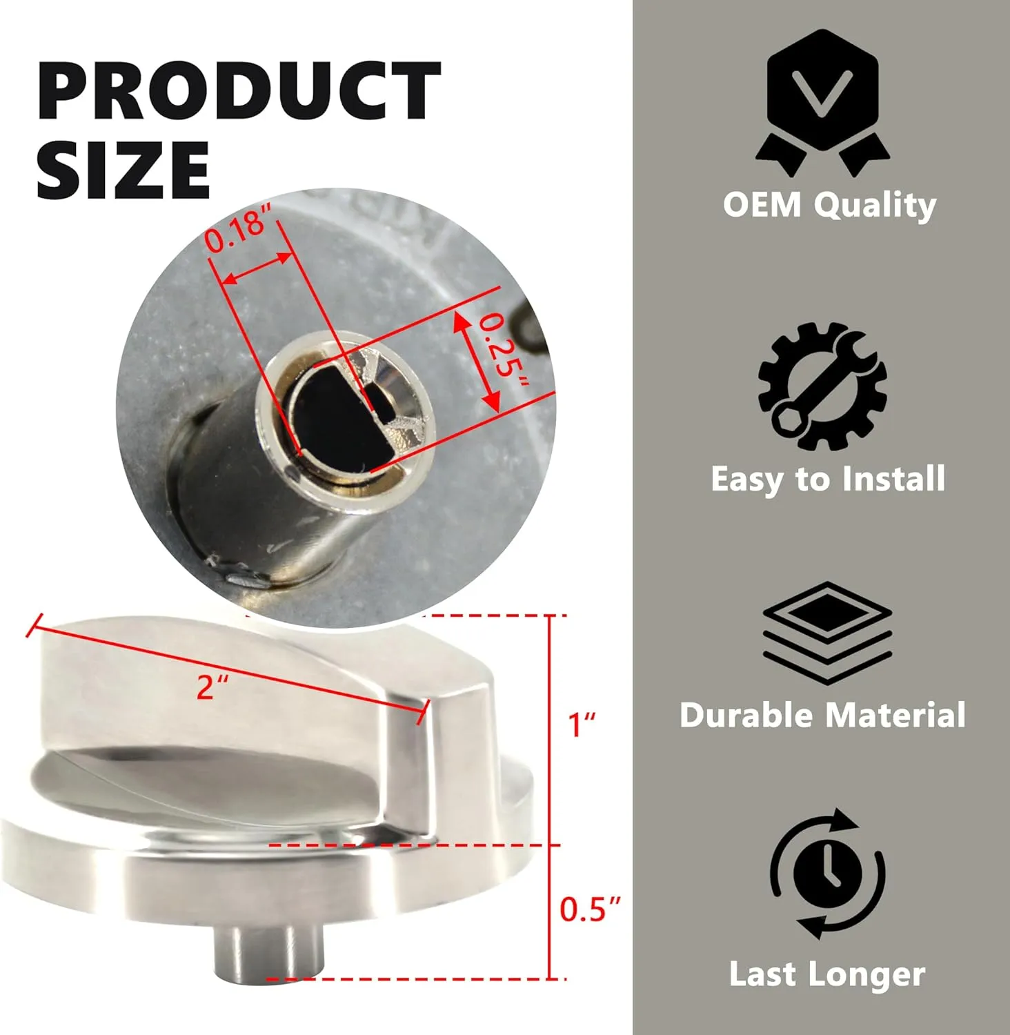 813396 Stove Knob Dial Gas Control Assembly Compatible with Wolf Cooktop Range Surface Burner Accessories (5PCS)