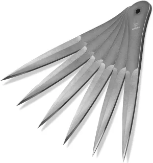 9.5 Inch Throwing Spikes - 0.236" Thick Full Tang Design, with Nylon Sheaths for Recreation and Competition - 6 Pack