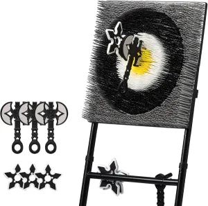 A11N Axe Throwing Game Set | Sturdy Metal Frame, Bristle Target, 6 Throwing Axes Set | Safe for Indoor & Outdoor Play, Fun for Teens & Adults
