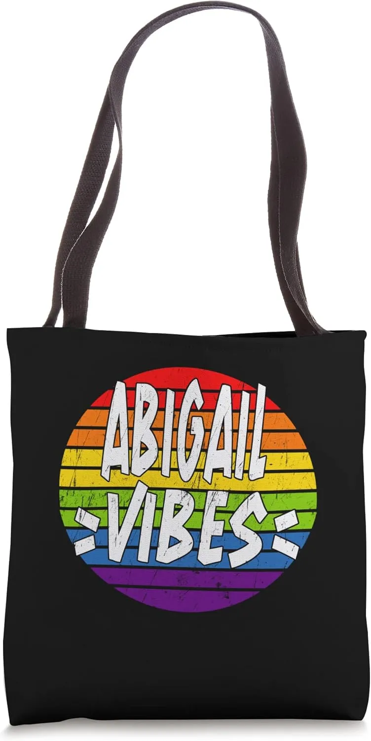 Abigail Vibes Matching Squad Family Reunion Last Name Tote Bag