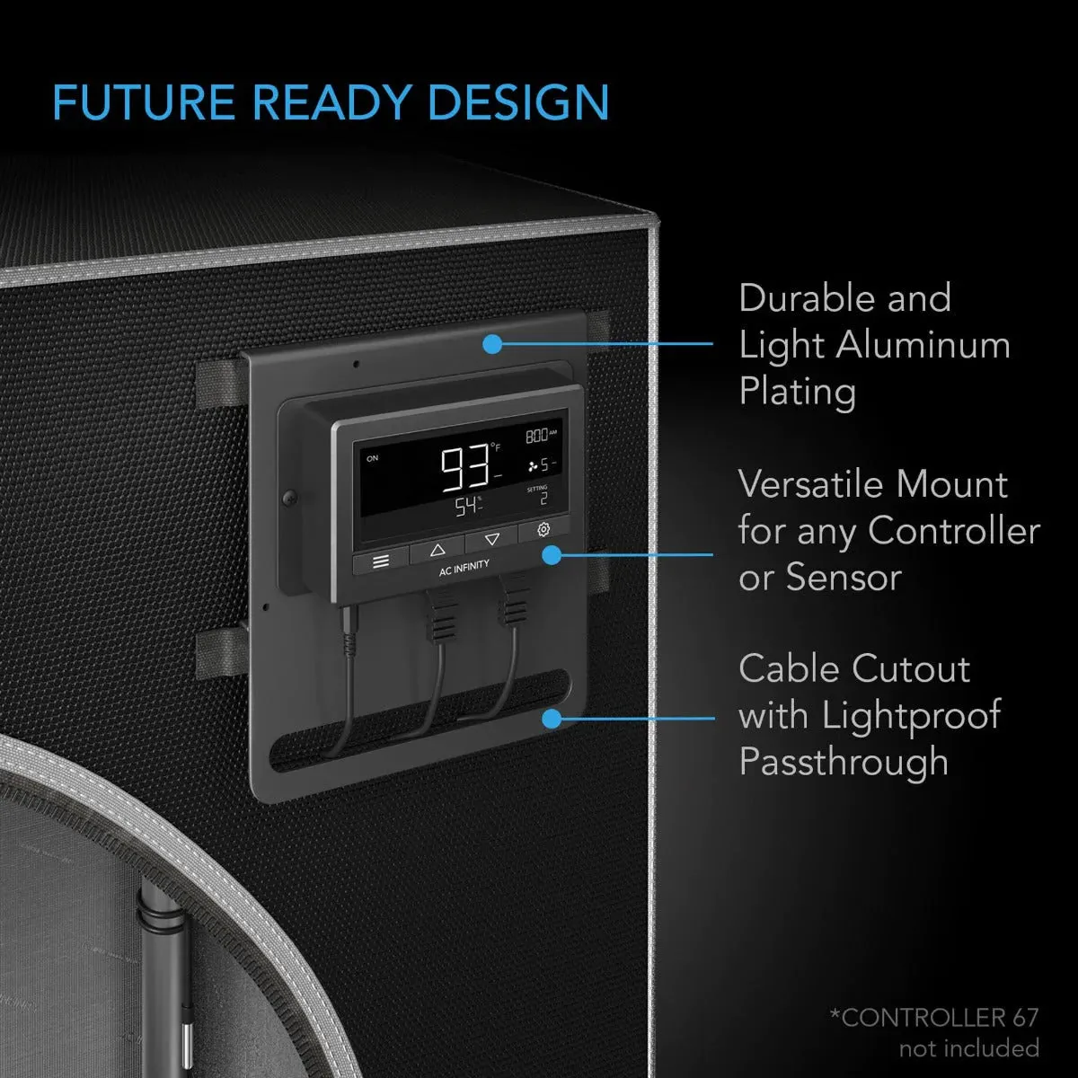 AC Infinity Cloudlab 743D, 2-in-1 Advance grow Tent, 2000D Mylar Canvas 120x90x183cm