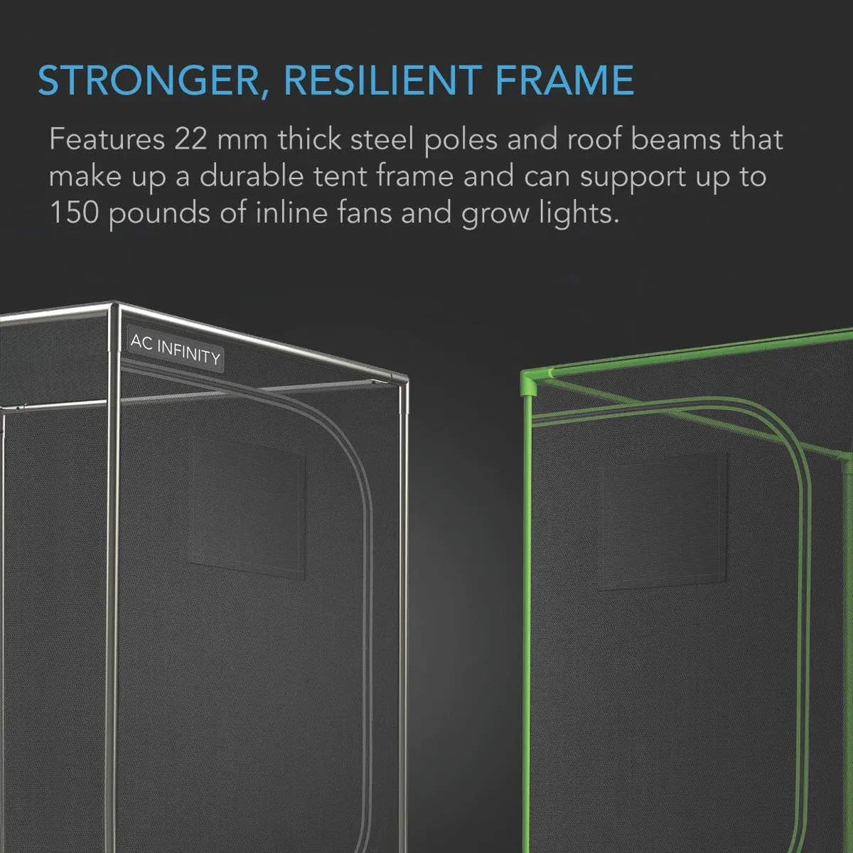 AC Infinity Cloudlab 743D, 2-in-1 Advance grow Tent, 2000D Mylar Canvas 120x90x183cm