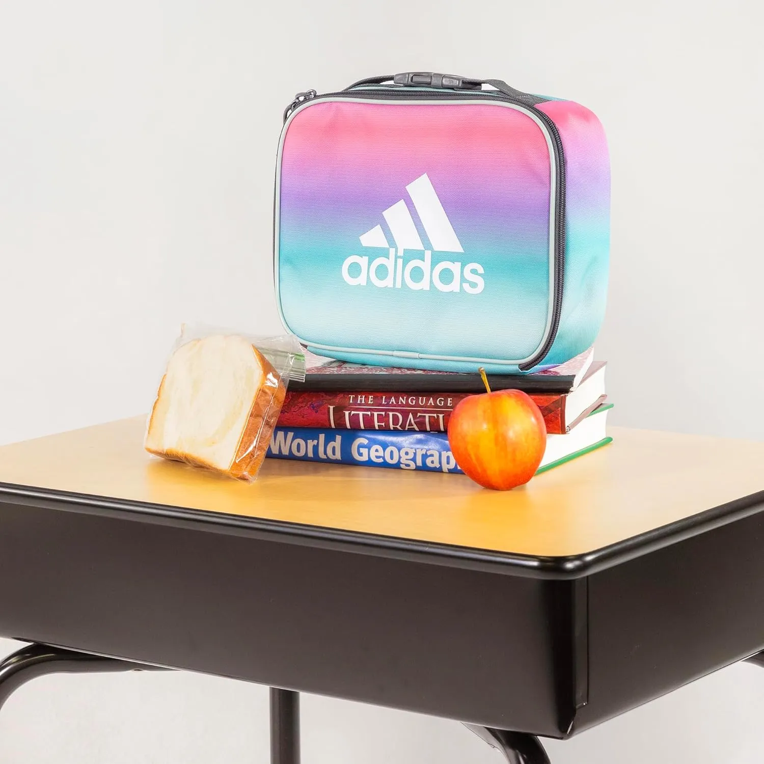 adidas Foundation Insulated Lunch Bag for Men and Women, Gradient Rose Tone Pink/White/Onix Grey, One Size
