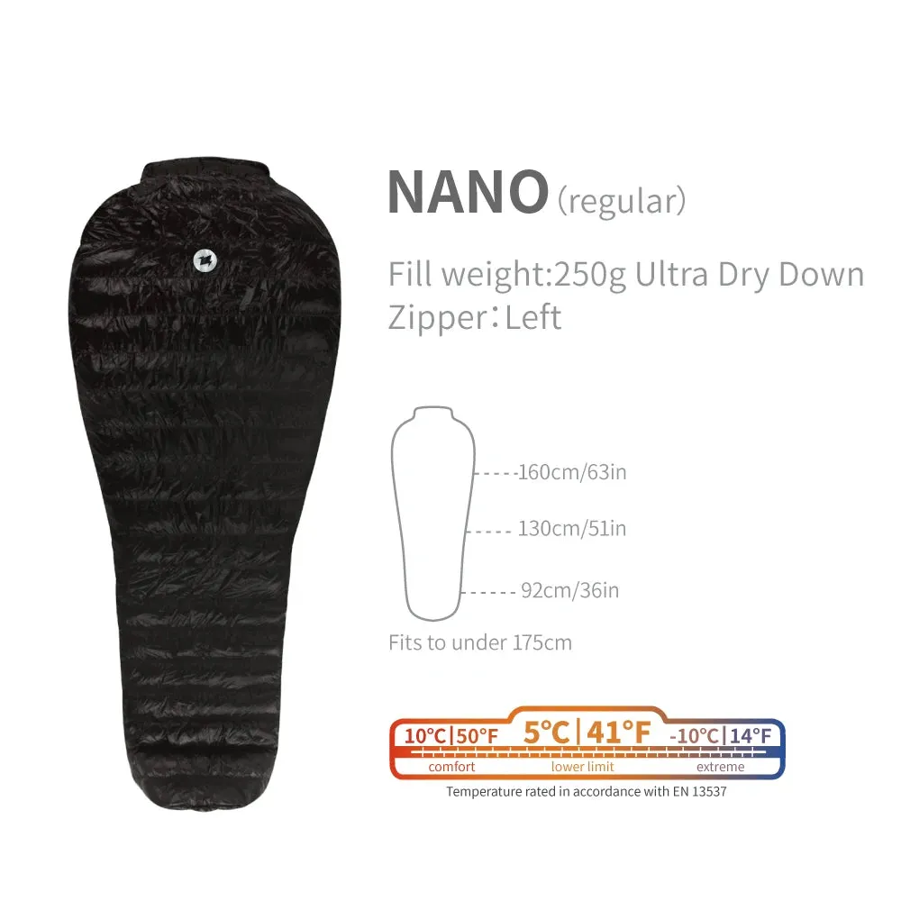 AEGISMAX LETO & NANO 700FP Ultra Dry Goose Down Sleeping Bag Ultralight Down Sleeping Bag