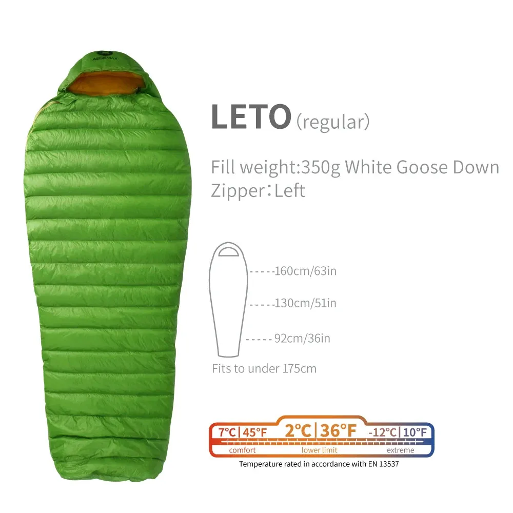 AEGISMAX LETO & NANO 700FP Ultra Dry Goose Down Sleeping Bag Ultralight Down Sleeping Bag