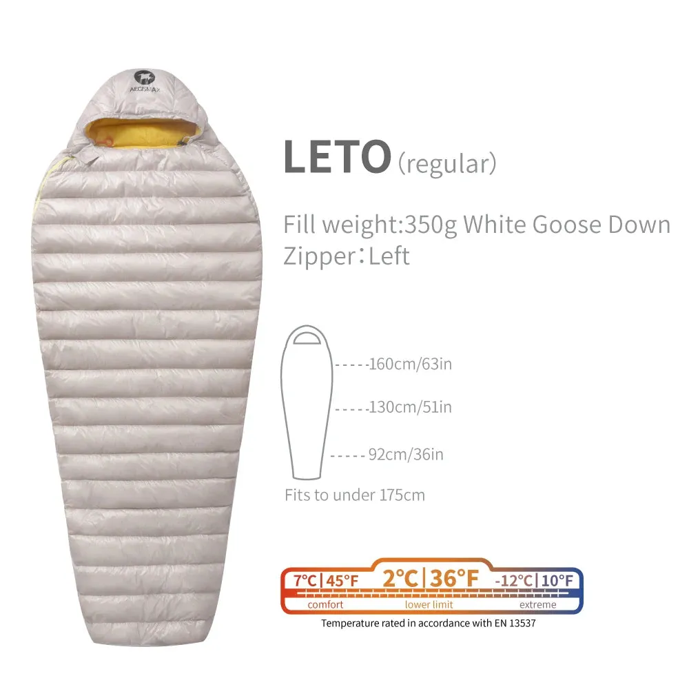 AEGISMAX LETO & NANO 700FP Ultra Dry Goose Down Sleeping Bag Ultralight Down Sleeping Bag