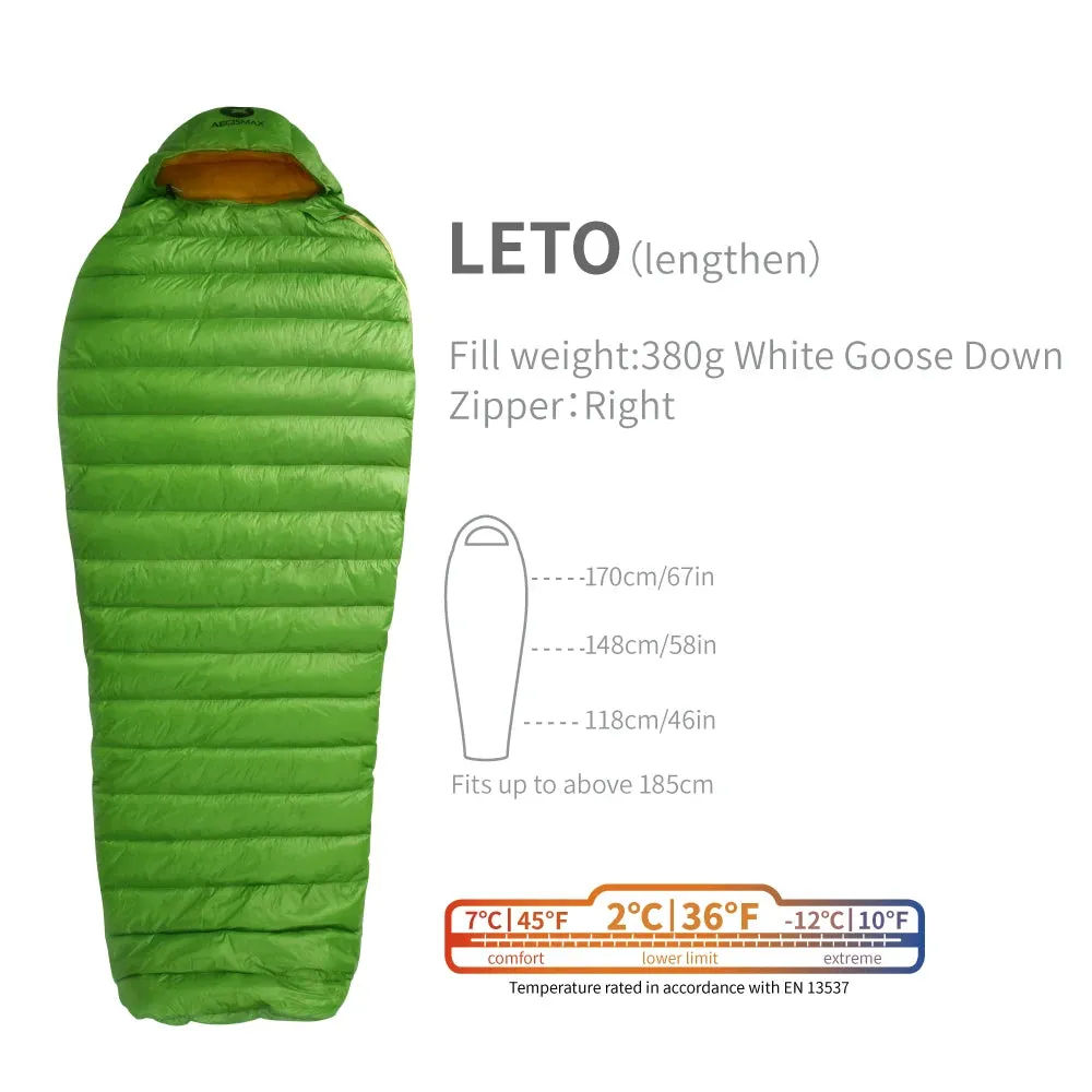 AEGISMAX LETO & NANO 700FP Ultra Dry Goose Down Sleeping Bag Ultralight Down Sleeping Bag