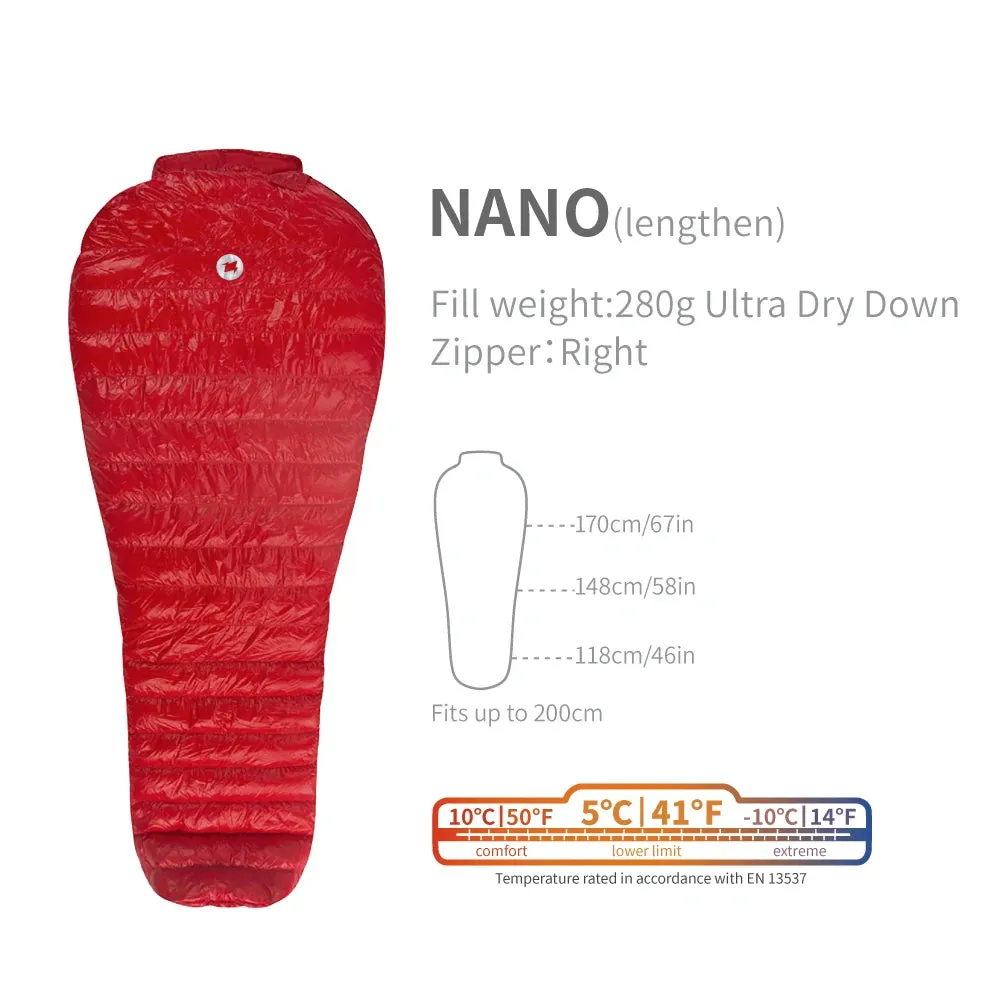 AEGISMAX LETO & NANO 700FP Ultra Dry Goose Down Sleeping Bag Ultralight Down Sleeping Bag