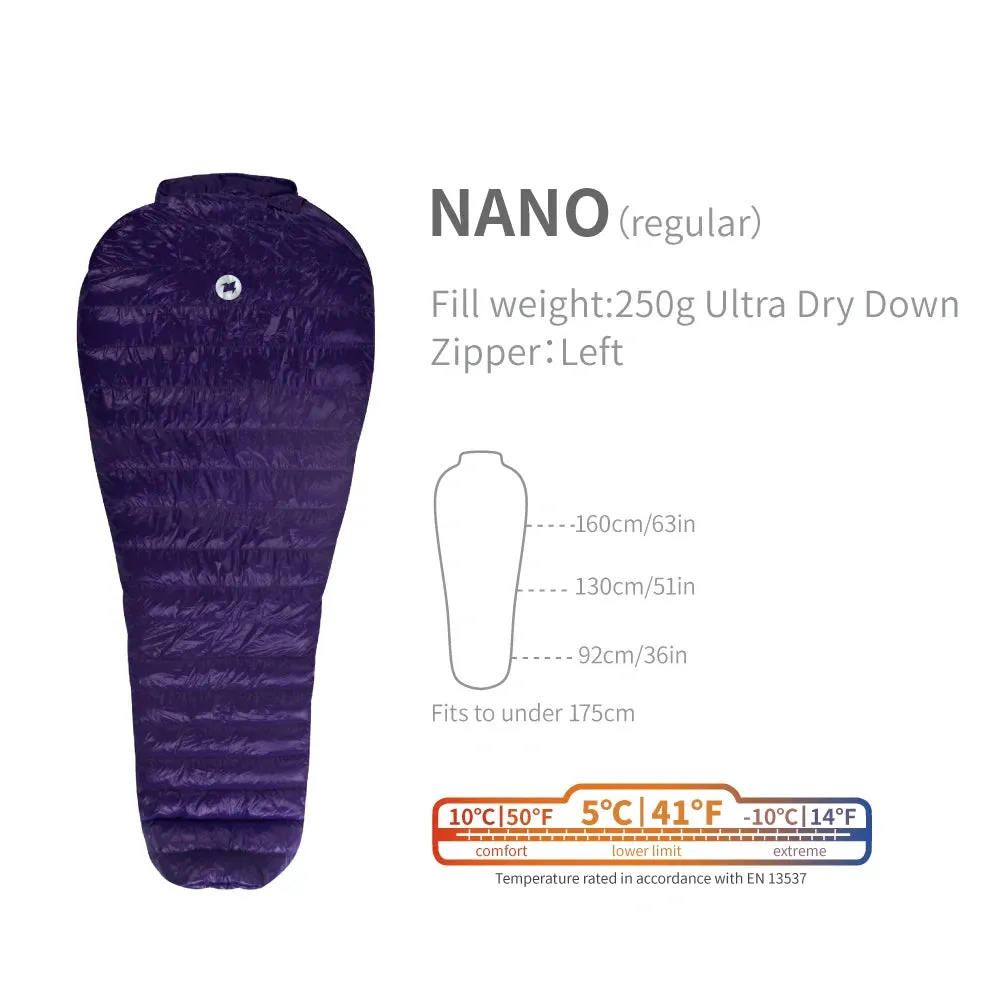 AEGISMAX LETO & NANO 700FP Ultra Dry Goose Down Sleeping Bag Ultralight Down Sleeping Bag