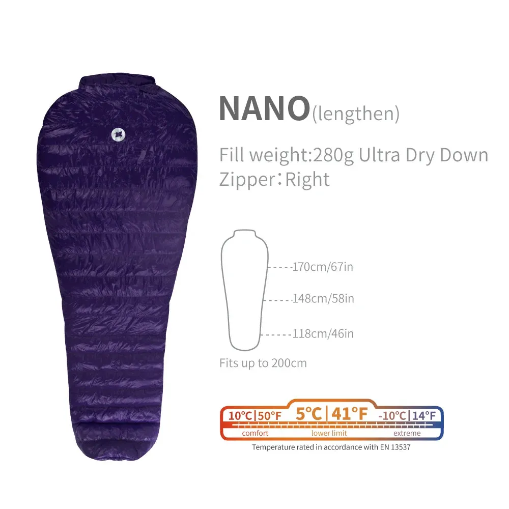 AEGISMAX LETO & NANO 700FP Ultra Dry Goose Down Sleeping Bag Ultralight Down Sleeping Bag