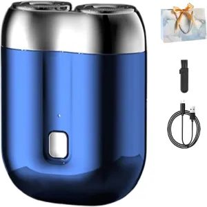 Affirmof Shaver, Affirmof Razor, Affirmoff Electric Shaver, Voalsz Mini Electric Shavers, 2025 New Model Mini Dual-Head Shavers, Portable Rechargeable Waterproof Razor for Men (Blue)