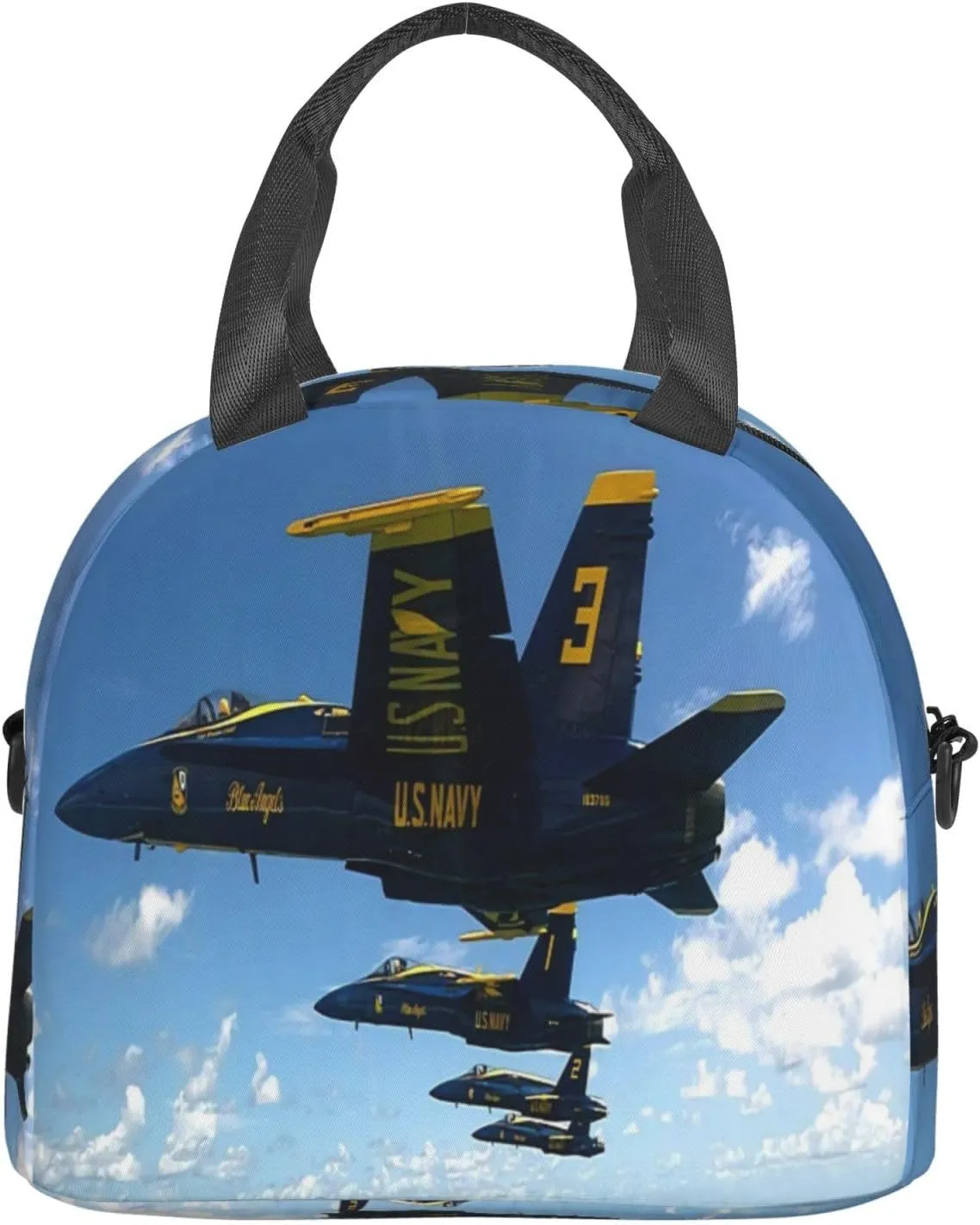 Airplane Aircraft Lunch Bag Hand Tote Crossbody Insulated Lunch Bag Large Portable Lunch Box