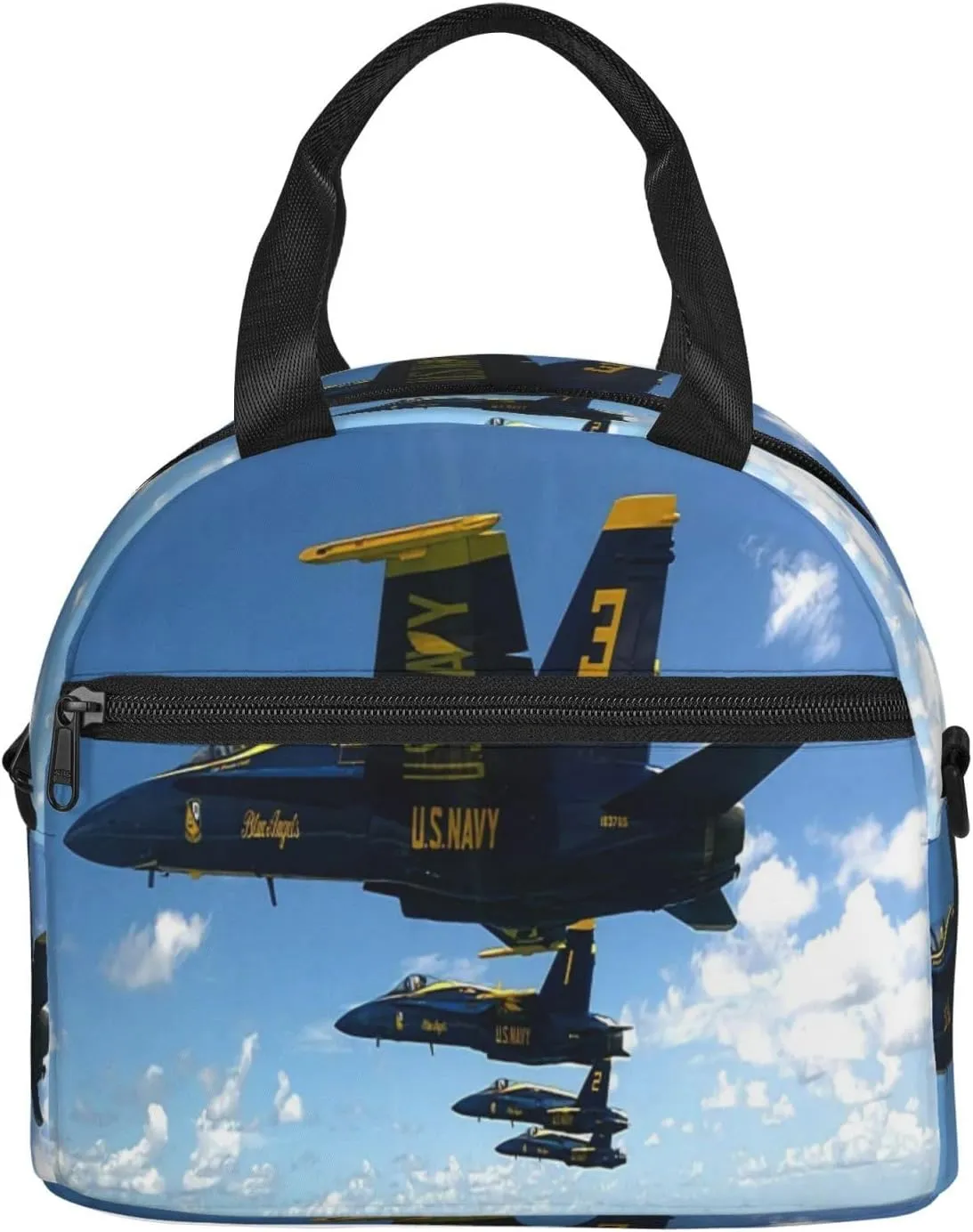 Airplane Aircraft Lunch Bag Hand Tote Crossbody Insulated Lunch Bag Large Portable Lunch Box