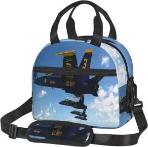 Airplane Aircraft Lunch Bag Hand Tote Crossbody Insulated Lunch Bag Large Portable Lunch Box