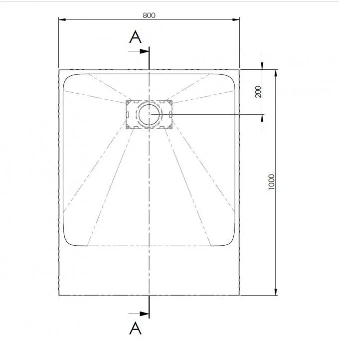 AKW Onyx Low Level Slate Effect Shower Tray 1000 x 800 x 26mm