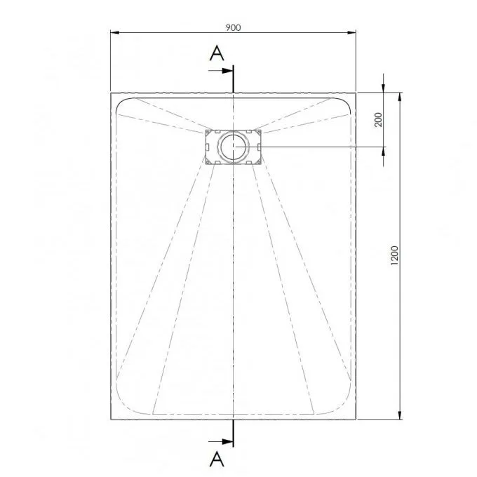 AKW Onyx Low Level Slate Effect Shower Tray 1200 x 900 x 26mm