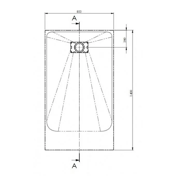 AKW Onyx Low Level Slate Effect Shower Tray 1400 x 800 x 26mm
