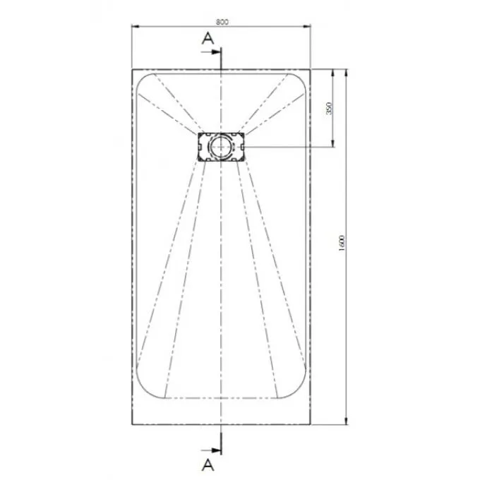 AKW Onyx Low Level Slate Effect Shower Tray 1600 x 800 x 26mm