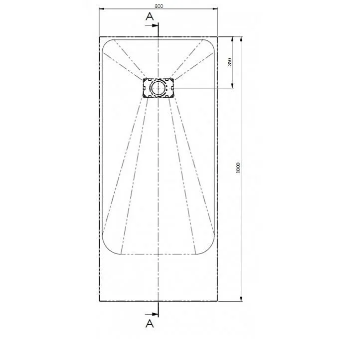 AKW Onyx Low Level Slate Effect Shower Tray 1800 x 800 x 26mm