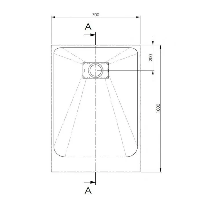AKW Onyx Low Level White Slate Effect Shower Tray: 1000 x 700 x 26mm