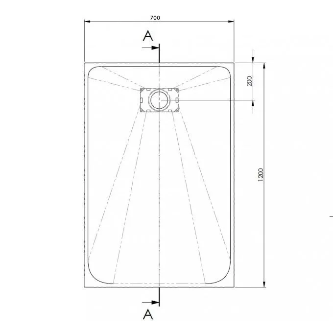 AKW Onyx Low Level White Slate Effect Shower Tray: 1200 x 700 x 26mm