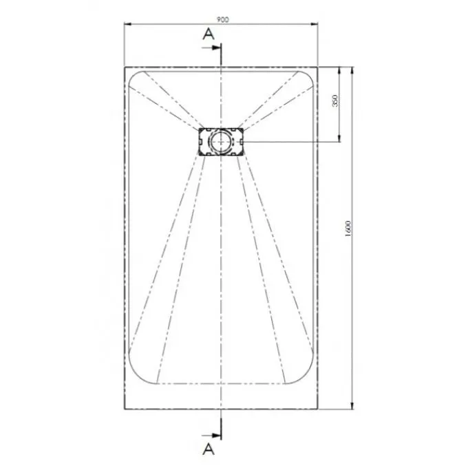 AKW Onyx Slate Effect Low Level Shower Tray 1600 x 900 x 26mm