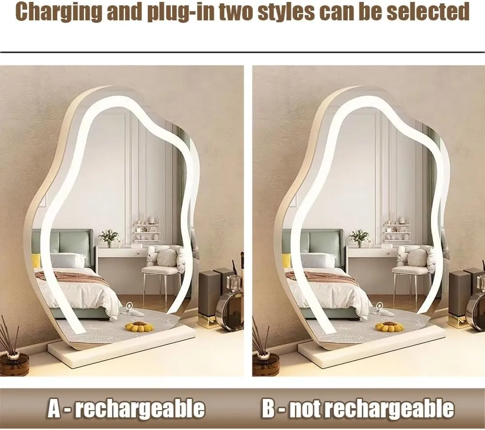 APLUSH Tabletop Vanity Mirror, Cloud Makeup Mirror with Light, Smart Touch Control, 3 Color Lighting, Gift for Mom Women(B - 1)
