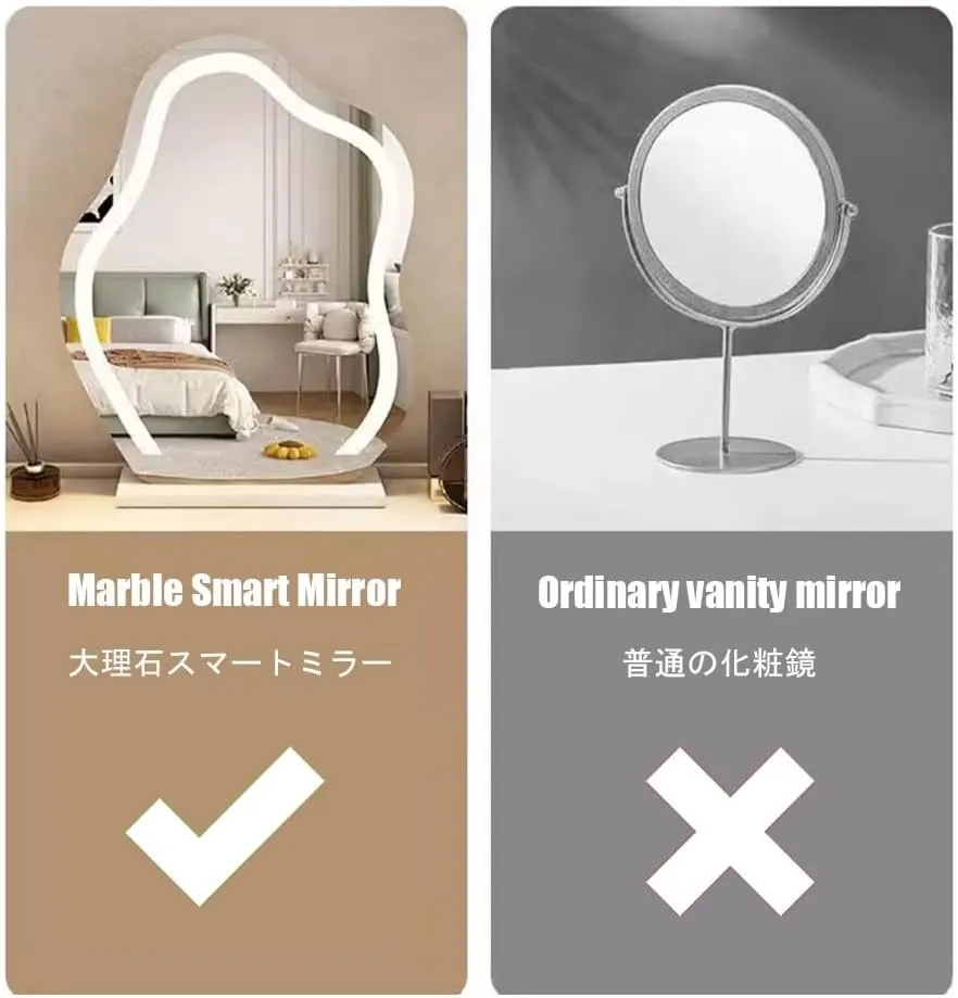 APLUSH Tabletop Vanity Mirror, Cloud Makeup Mirror with Light, Smart Touch Control, 3 Color Lighting, Gift for Mom Women(B - 1)
