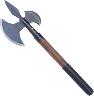 Armory Replicas™ Authentic Hand-Forged Iron Steel Battle Axe - Fully Functional with Leather Grip - 25" Overall - Heavy Duty Construction - Antique Finish