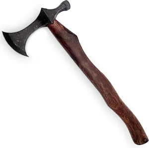 Armory Replicas™ Hand-Forged Viking Battle Axe with Hammer - Rustic Iron Steel Blade, 19.34” Wood Handle, Functional Throwing Axe for Re-enactments, Camping