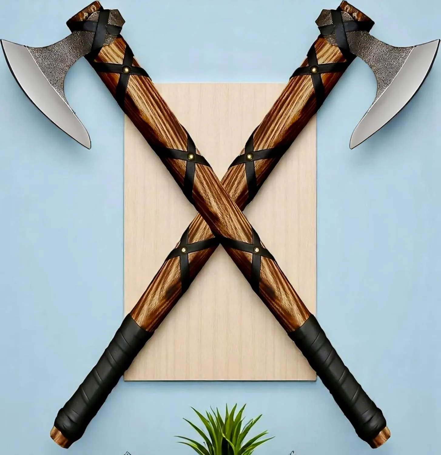 AX-7000 Custom Gift Forged Carbon Steel Viking Axe with Rose Wood Shaft, Viking Bearded Camping Axe (AX-7000) (AX-5936)