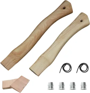 Axe Handle Replacement, 13in 11in Walnut Hatchet Handle Replacement for Camping Gardening Axe (A-Log Color)