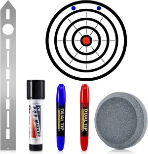 Axe Throwing Target Template Stencil, 3 Pieces Standard Markers and Sharpening Stone Multi Purpose Whetstone Blade Sharpener for Drawing Axe Throwing Target Template(Silver)