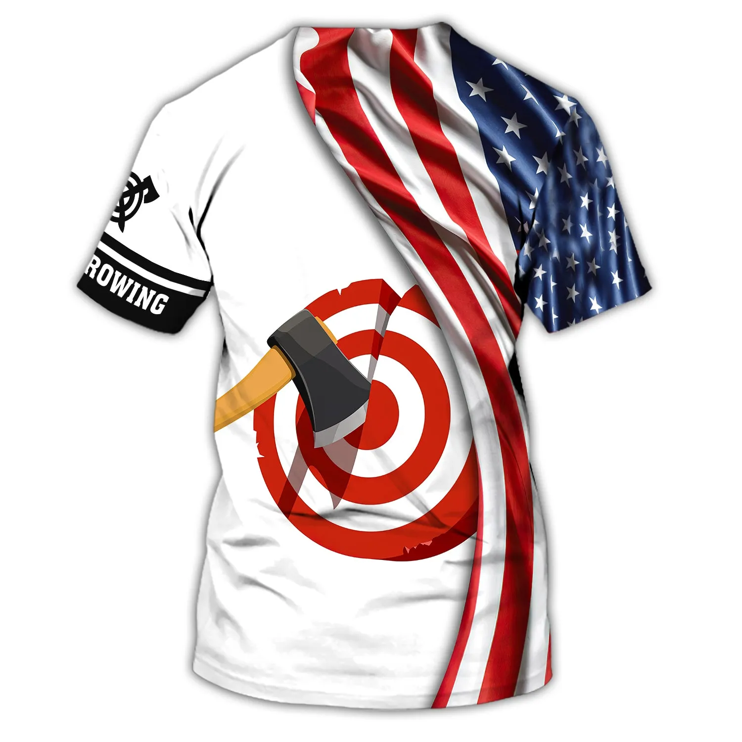 Axe Throwing USA Personalized Name 3D T-Shirt