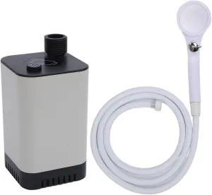 AYNEFY Rechargeable Camping Shower Pump, 5200mAh Battery Powered Shower for Outdoor, Camping, Traveling, with Head, Easy Install, Ideal for Beach