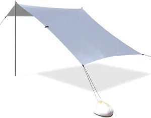 Azure Blue Designed UPF50  Protection Foldable Beach Cabana Waterproof Sun Shade with Sand Shovel for Camping, Fishing, Backyard Fun Parasol Beach