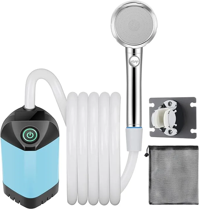 B013 Portable Camping Shower - Stay Clean and Refreshed Anywhere with Our Camp Shower, Camping Shower Bag, and Outdoor Camping Shower for Your Next Adventure (Orange)