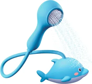 Baby Bath Shower Head - Bathtub Sprayer Showerhead Toys for Babies Toddler Infants Kids - Easy Water Flow Control Rechargeable Dolphin Toy with Hose Sprayer for Babybath Tub (2025 Upgraded)