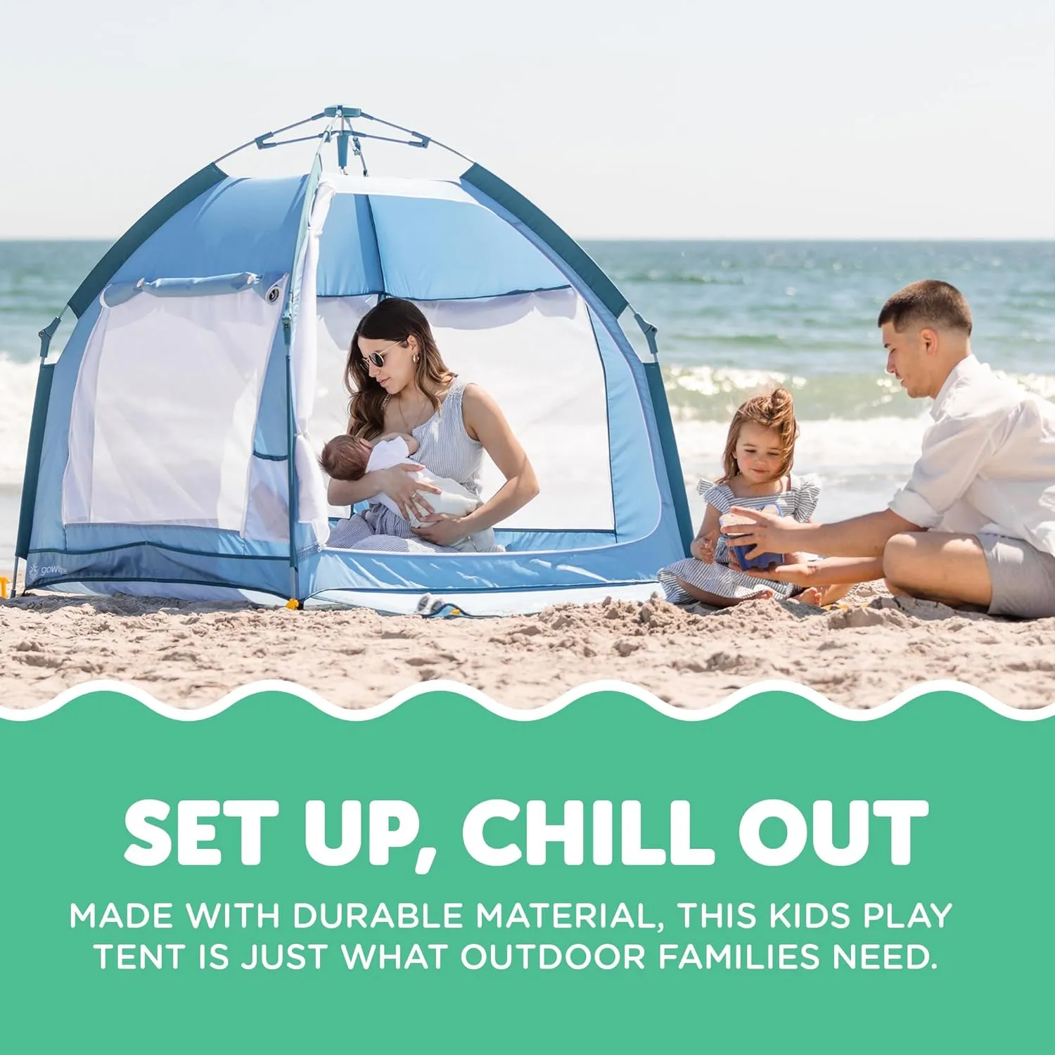 Baby Delight Go with Me Villa Portable Tent and Playard | Kids Tent and Playhouse | Indoor and Outdoor | Blue Wave