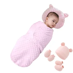Baby Swaddling Wrap Set- Pink