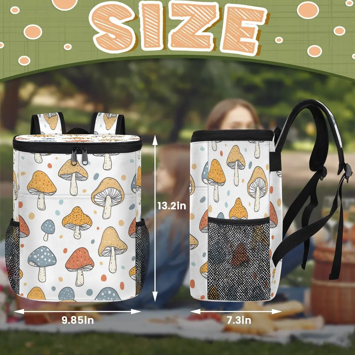 Backpack Cooler Lovely Mushroom Cooler Backpack Insulated Leak Proof Soft Cooler Bag for Men Women Lunch Backpack for Camping Picnic Hiking Beach Travel