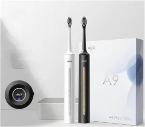 BAIR A9 Electric Toothbrush Adult Sonic Rechargeable Vibrating Soft Bristle Intelligent Automatic Toothbrush (32-33, 34-35, 36-37, 38-39, 40-41, 42-43, 44-45, 46-47 : A9pro Obsidian Black)