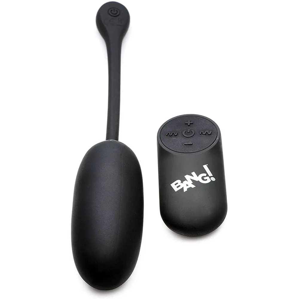 BANG! 28X Plush Silicone Rechargeable Egg - Remote Control - Black