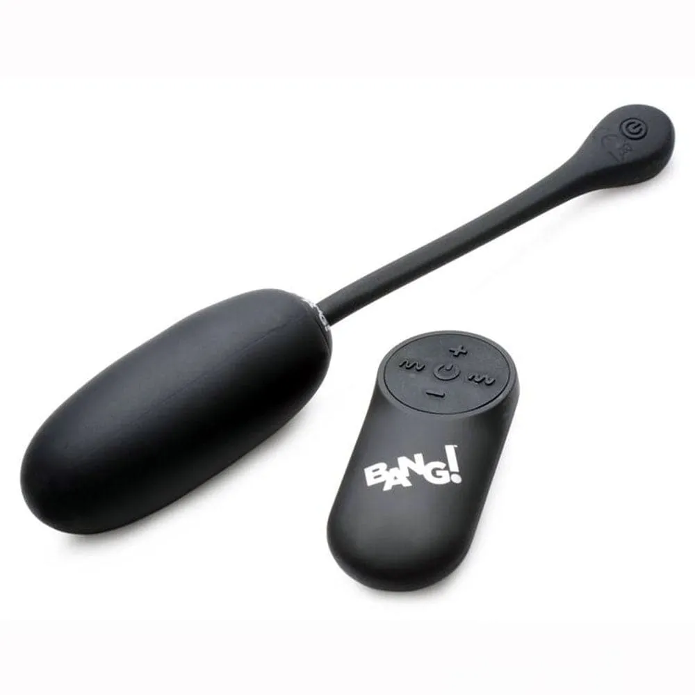 BANG! 28X Plush Silicone Rechargeable Egg - Remote Control - Black