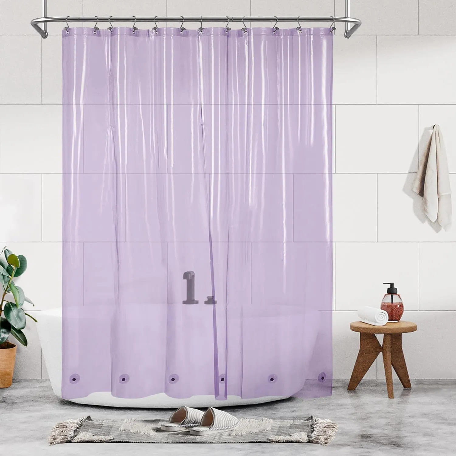 Barossa Design Plastic Shower Liner Clear - Premium PEVA Shower Curtain Liner with Rustproof Grommets and 3 Magnets, Waterproof Cute Lightweight Standard Size Shower Curtains for Bathroom - Clear