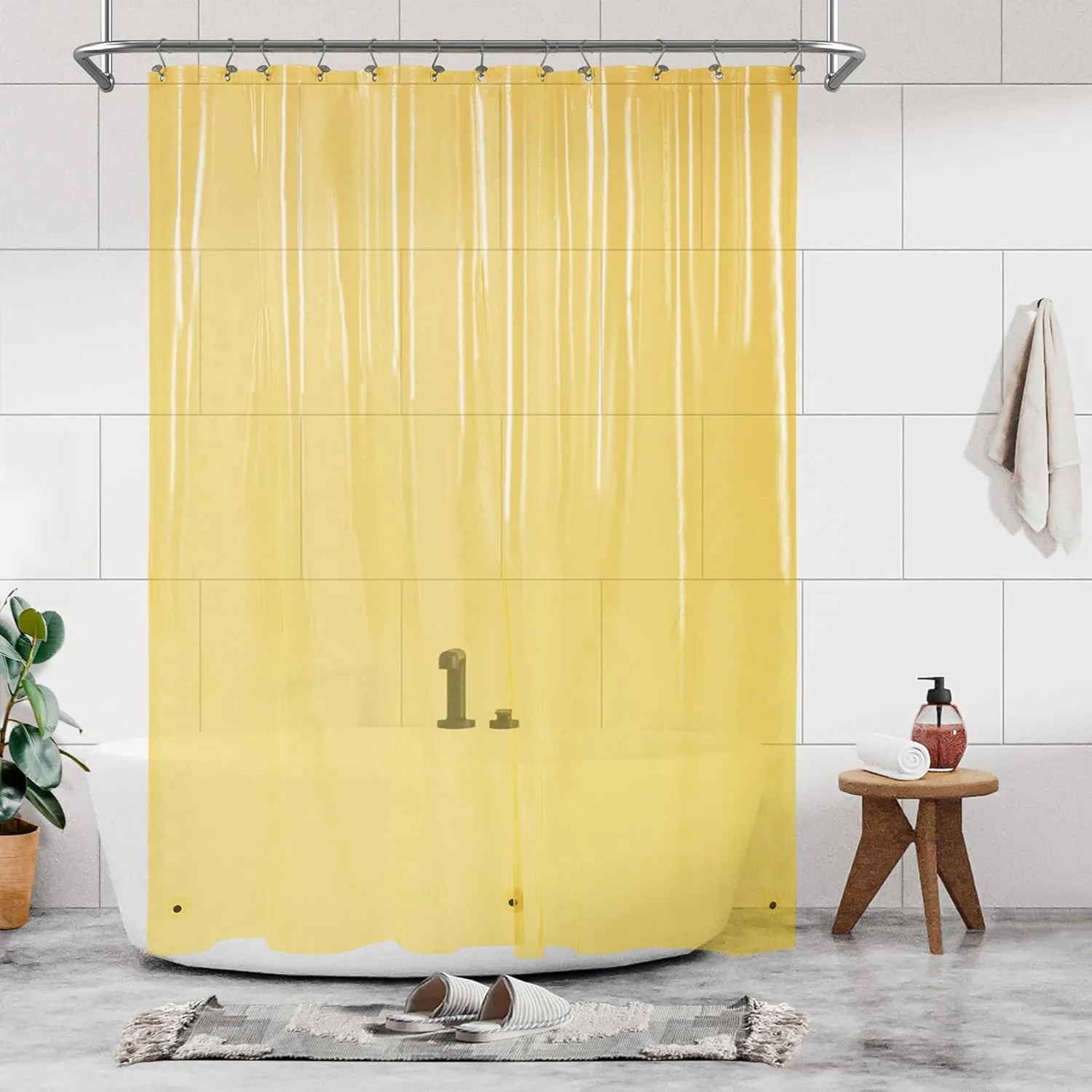 Barossa Design Plastic Shower Liner Clear - Premium PEVA Shower Curtain Liner with Rustproof Grommets and 3 Magnets, Waterproof Cute Lightweight Standard Size Shower Curtains for Bathroom - Clear