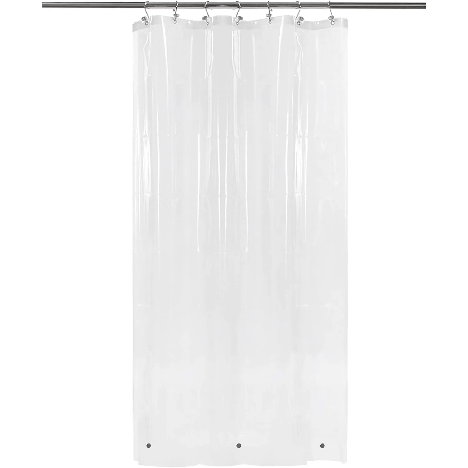 Barossa Design Plastic Shower Liner Clear - Premium PEVA Shower Curtain Liner with Rustproof Grommets and 3 Magnets, Waterproof Cute Lightweight Standard Size Shower Curtains for Bathroom - Clear